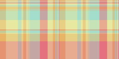 Grungy fabric seamless check, volume texture tartan pattern. New plaid background textile in light and pastel colors. vector