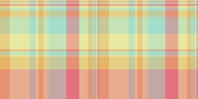 Grungy fabric seamless check, volume texture tartan pattern. New plaid background textile in light and pastel colors. vector