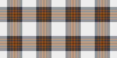 Beautiful fabric tartan background, collage pattern texture plaid. Rag check seamless textile in orange and grey colors. vector