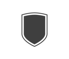 Shield black and white logo. Guarantee, insignia and guard symbol. Security icon vector