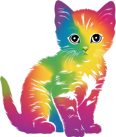 colorida felino ilustração, perfeito para caprichoso com tema de animal de estimação projetos. gerado por ai. png