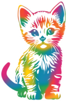 colorato felino illustrazione, Perfetto per capriccioso a tema animale domestico disegni. ai-generato. png