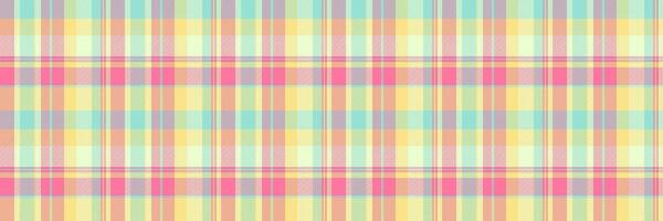 Scarf background check plaid, close up fabric tartan textile. Simple texture seamless pattern in yellow and red colors. vector