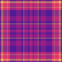 Interior check background seamless, customized pattern plaid fabric. 40s textile tartan texture in violet and pink colors. vector