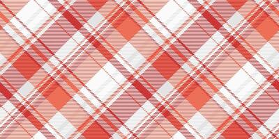 Silky tartan check background, cosy seamless texture . Valentine pattern plaid textile fabric in red and white colors. vector