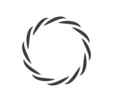 Round frame black and white ornament. Graphic border doodle. Ring curve link connection vector