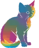 colorato felino illustrazione, Perfetto per capriccioso a tema animale domestico disegni. ai-generato. png