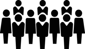 Group of business people icon in flat. Office workers with equal opportunities, corporate multicultural professional team. for apps or website symbol isolated on vector