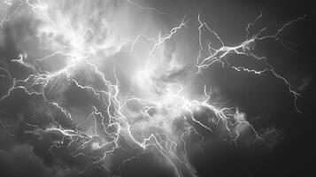 a black and white image of a lightning bolt photo