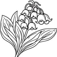 Lily of the Valley tattoo isolated, hand-drawn floral element. illustration bouquet of Lily of the Valley tattoo, sketch art beautiful Lily of the Valley tattoo roseus flower tattoo, coloring vector