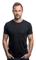 A casually dressed man stands confidently against a transparent background png