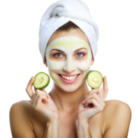 A woman is holding two cucumbers and smiling png