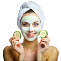 A woman is holding two cucumbers and smiling png