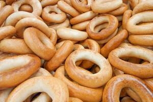 A pile of bagels as background photo