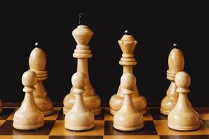 wooden chess white pieces photo