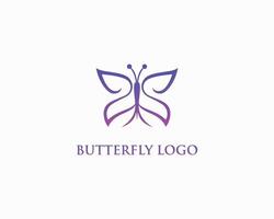 Beauty spa butterfly silhouette logo design icon concept template. vector
