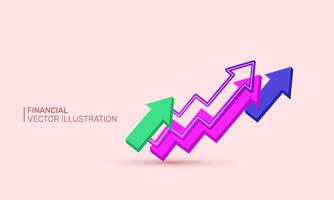 3d realistic unique icon concept financial news trading stock impulses market design vector