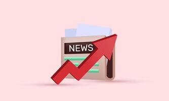 3d realistic unique icon concept financial news trading impulses market design vector