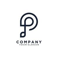 Monogram letter P design element icon with creative modern concept vector