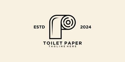 Paper toilet design element icon with creative modern concept vector