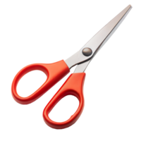 Bright red handled scissors with a transparent background ideal for design projects and presentations png