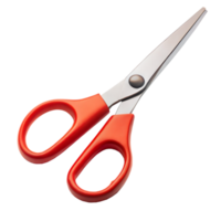 Bright red handled scissors with a transparent background ideal for design projects and presentations png