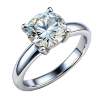 ein atemberaubend Silber Engagement Ring mit ein brillant runden Diamant Vitrinen Klarheit und Brillanz png