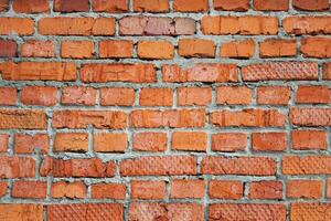 Red brick wall as background, texture photo