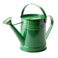 A vibrant green watering can with a handle and spout png