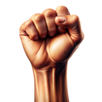 Close up of aggressive fist on transparent background png