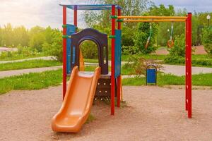 Children playground in the park photo