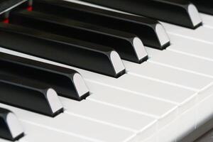 Piano keys side close-up photo