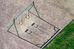 Top view of a children's swing without childrens photo