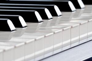 Piano keys side close-up photo