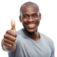 Cheerful man giving thumbs up gesture png