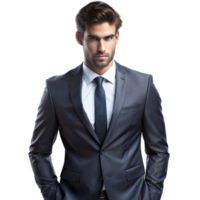 Handsome businessman in stylish suit png