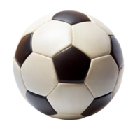 Classic black and white soccer ball displayed on a transparent background png