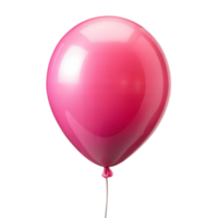 A shiny pink balloon floats with a transparent background, png