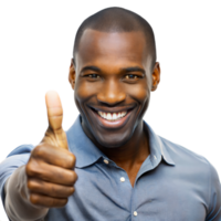 Smiling man giving thumbs up png