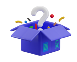 mystery box icon 3d rendering illustration png