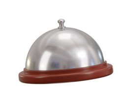 cloche on food tray for serving dish icon 3d render png