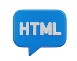 HTML icon 3d render concept of programming language icon illustration png