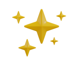 shine stars icon 3d rendering illustration png