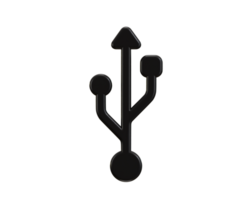 USB symbol 3d rendering illustration png