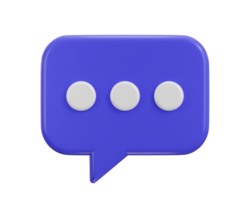 Chat message on speech bubble icon 3d rendering illustration png