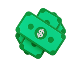 Money icon with dollar sign 3d rendering illustration png