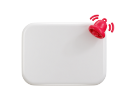 Empty reminder with pop up notification bell icon 3d rendering illustration png