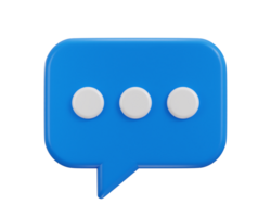 Chat message on speech bubble icon 3d rendering illustration png