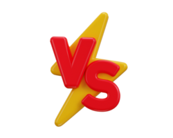 Versus battle vs icon 3d rendering illustration png