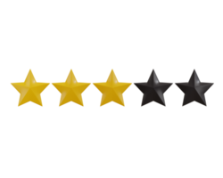 Three stars ratting icon 3d render concept of customer feedback ratting icon illustration png